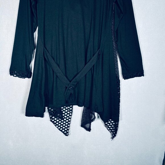 Pretty Angel Dress Womens L Black Floral Embroidered Layered Whimsy Goth Sequins - Picture 11 of 16